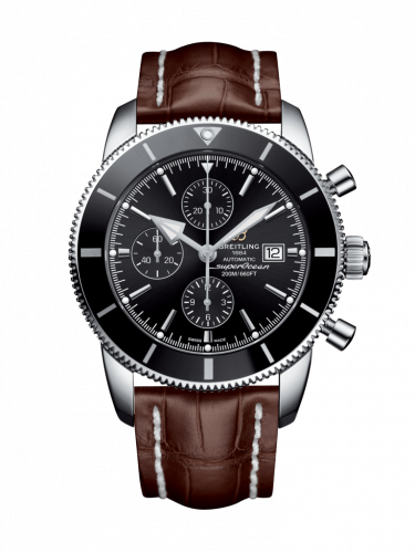 Breitling Superocean Heritage II 46 Chronograph Stainless Steel / Black / Black / Croco / Folding A1331212/BF78/757P/A20D.1