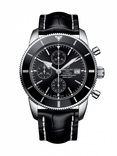 Breitling Superocean Heritage II 46 Chronograph Stainless Steel / Black / Black / Croco / Folding A1331212/BF78/761P/A20D.1