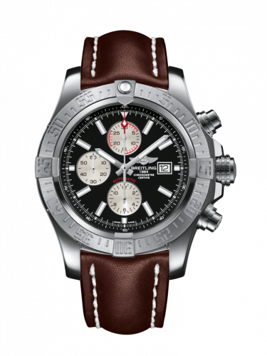 Breitling Super Avenger II Stainless Steel / Volcano Black / Calf / Pin A1337111/BC29/443X/A20BA.1