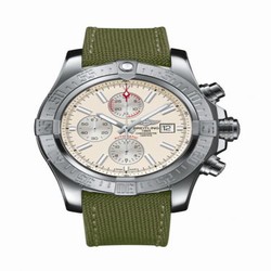 Breitling Super Avenger II Stainless Steel / Stratus Silver / Military / Pin A1337111/G779/105W/A20BA.1