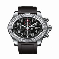 Breitling Super Avenger II Stainless Steel / Diamond / Volcano Black / Rubber / Pin A1337153/BC28/135S