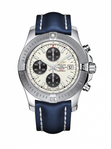 Breitling Colt Chronograph Automatic Stainless Steel / Stratus Silver / Calf / Folding A1338811/G804/112X/A20D.1