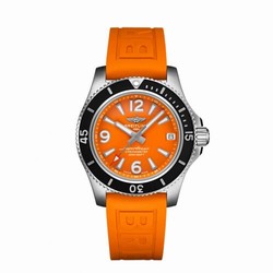 Breitling Superocean 36 Stainless Steel / Orange / Rubber A17316D71O1S1