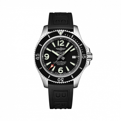 Breitling Superocean 42 Stainless Steel / Black / Rubber / Pin A17366021B1S1