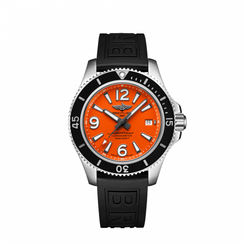 Breitling Superocean 42 Stainless Steel / Orange / Rubber / Folding A17366D71O1S2