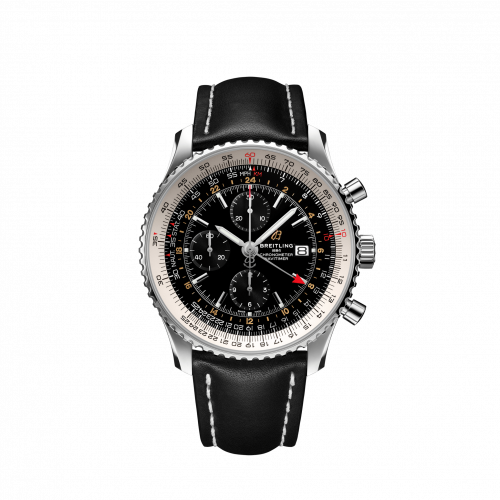 Breitling Navitimer 1 Chronograph GMT Stainless Steel / Black / Calf / Folding A24322121B2X2