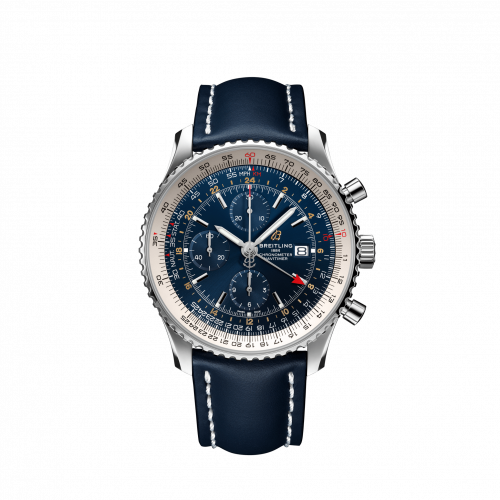 Breitling Navitimer 1 Chronograph GMT Stainless Steel / Blue / Calf / Folding A24322121C2X2