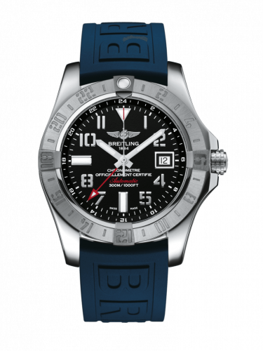 Breitling Avenger II GMT Stainless Steel / Volcano Black / Rubber / Folding A3239011/BC34/157S/A20D.2