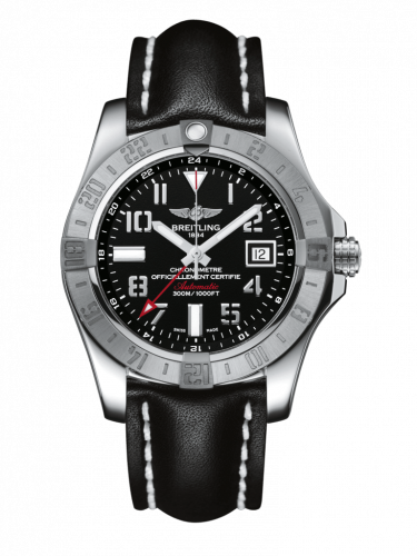 Breitling Avenger II GMT Stainless Steel / Volcano Black / Calf / Folding A3239011/BC34/436X/A20D.1