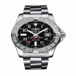 Breitling Avenger II GMT Stainless Steel / Diamond / Volcano Black / Bracelet A3239053.BC34.170A