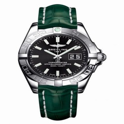 Breitling Galactic 41 Stainless Steel / Onyx Black / Croco A49350L2.BE58.771P
