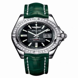 Breitling Galactic 41 Stainless Steel / Diamond / Trophy Black / Croco A49350LA.BA07.771P