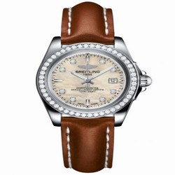 Breitling Galactic 32 Sleek Edition Stainless Steel / Diamond / Pearl Diamond / Calf A7133053/A801/406X/A14BA.1