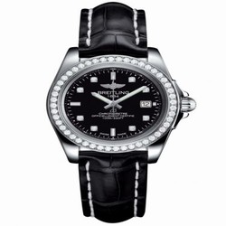 Breitling Galactic 32 Sleek Edition Stainless Steel / Diamond / Trophy Black Diamond / Croco A7133053/BF63/777P/A14BA.1