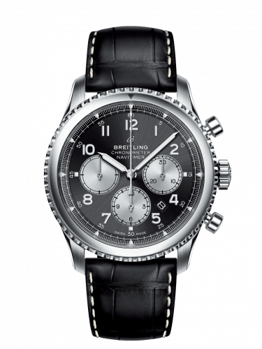 Breitling Navitimer 8 B01 Chronograph 43 Stainless Steel / Black / Croco AB0117131B1P1