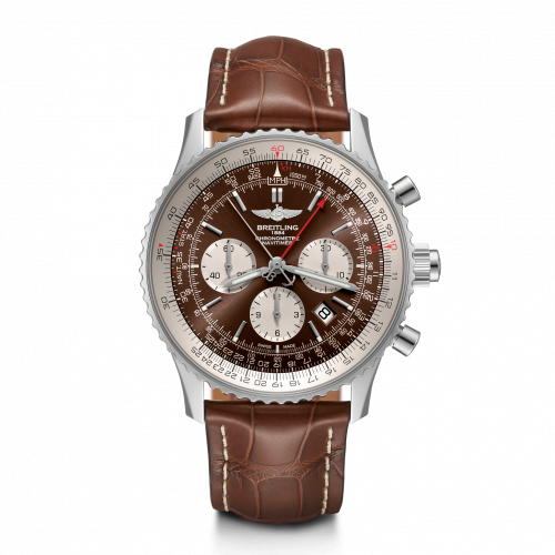 Breitling Navitimer Rattrapante Stainless Steel / Panamerican Bronze / Croco / Folding AB0310211Q1P1