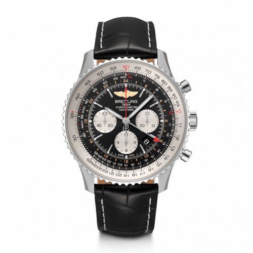 Breitling Navitimer GMT Stainless Steel / Black / Croco / Pin AB0441211B1P1
