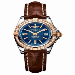 Breitling Galactic 32 Stainless Steel / Rose Gold / Diamond / Metallica Blue / Croco C71356LA.C813.778P