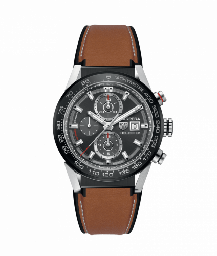 TAG Heuer Carrera Calibre Heuer 01 43 Stainless Steel / Grey / Calf CAR201W.FT6122