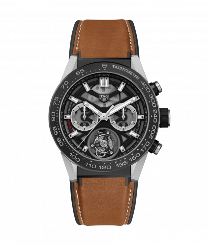 TAG Heuer Carrera Calibre Heuer 02T 45 Chronograph Tourbillon Titanium / Ceramic / Calf CAR5A8Y.FT6072