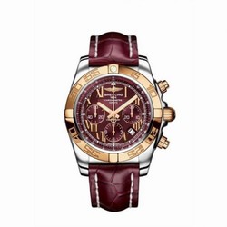 Breitling Chronomat 44 Stainless Steel / Rose Gold / Mirage Red Roman / Croco CB011012.K523.743P