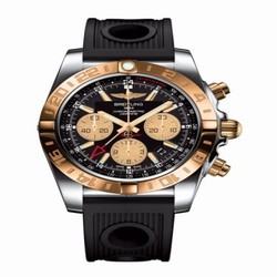 Breitling Chronomat 44 GMT Stainless Steel / Rose Gold / Onyx Black / Rubber CB042012.BB86.200S