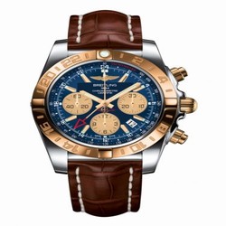 Breitling Chronomat 44 GMT Stainless Steel / Rose Gold / Metallica Blue / Croco CB042012.C858.737P