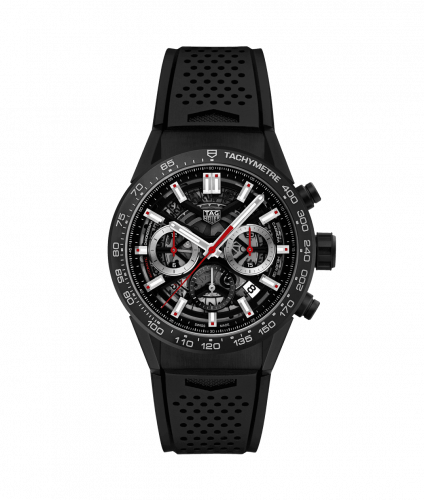 TAG Heuer Carrera Calibre Heuer 02 43 Black Ceramic / Skeleton / Rubber CBG2090.FT6145