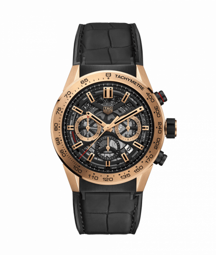 TAG Heuer Carrera Calibre Heuer 02 45 Rose Gold / Skeleton / Alligator CBG2A51.FC6450