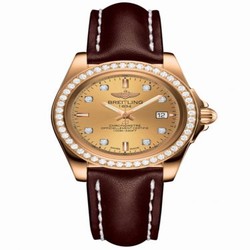 Breitling Galactic 32 Sleek Edition Rose Gold / Diamond / Golden Sun Diamond / Calf H7133053.H550.410X