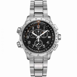 Hamilton Khaki Aviation X-Wind GMT Chrono Quartz Black / Bracelet H77912135