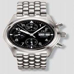 IWC Pilot's Watch Chronograph Stainless Steel / Black / German / Bracelet IW3706-05