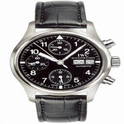 IWC Pilot's Watch Chronograph Stainless Steel / Black / Spanish / Strap IW3706-09