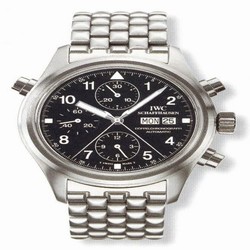 IWC Pilot's Watch Doppelchronograph Stainless Steel / Black / French / Bracelet IW3711-20