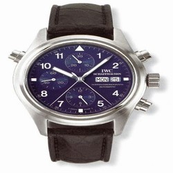 IWC Pilot's Watch Doppelchronograph Platinum / Blue / Italian / Strap IW3711-26