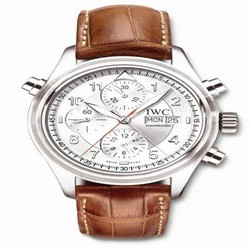 IWC Pilot's Watch Spitfire Double Chronograph Stainless Steel / Silver / English / Strap IW3713-43