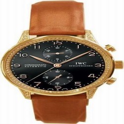 IWC Portugieser Chrono-Automatic Rose Gold / Black / Diamond IW3714-25