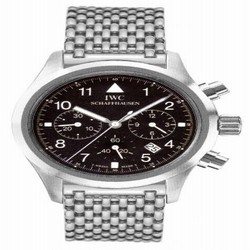 IWC Pilot's Watch Chronograph Mecaquartz Stainless Steel / Black / Bracelet IW3741-02