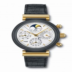 IWC Da Vinci Perpetual Black Ceramic / Yellow Gold / White / German IW3755-01
