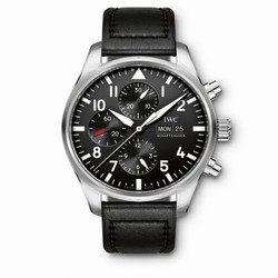 IWC Pilot's Watch Chronograph Stainless Steel / Black / Strap IW3777-09