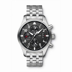 IWC Pilot's Watch Chronograph Stainless Steel / Black / Bracelet IW3777-04