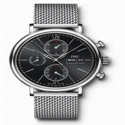 IWC Portofino Chronograph Stainless Steel / Black / Milanese IW3910-33