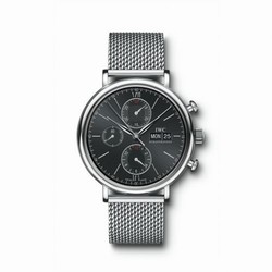 IWC Portofino Chronograph Stainless Steel / Black / Milanese IW3910-10