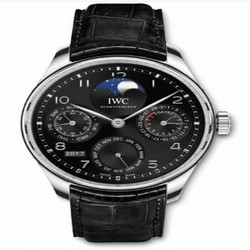 IWC Portugieser Perpetual Calendar Single Moon Platinum / Black IW5033-11