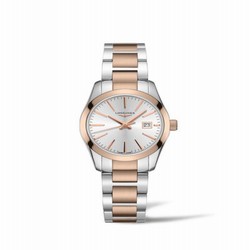 Longines Conquest Classic Quartz 29.5 Stainless Steel / Red Gold PVD / Silver L2.286.3.72.7