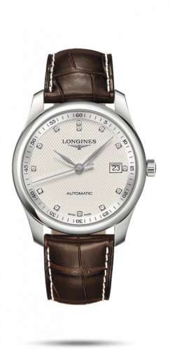 Longines Master Collection 40 Date Stainless Steel / Silver-Diamond / Alligator XL L2.793.4.77.5