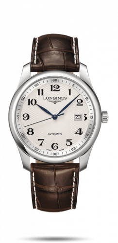Longines Master Collection 40 Date Stainless Steel / Silver-Arabic / Alligator XL L2.793.4.78.5