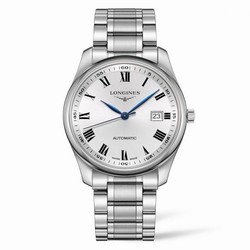 Longines Master Collection 40 Date Stainless Steel / Silver-Roman / Alligator / DFS L2.793.4.96.6