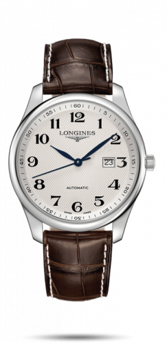 Longines Master Collection 42 Date Stainless Steel / Silver-Arabic / Alligator XL L2.893.4.78.5