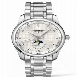Longines Master Collection 40 Moonphase Stainless Steel / Silver-Diamond / Bracelet L2.909.4.77.6